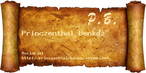 Princzenthal Benkő névjegykártya